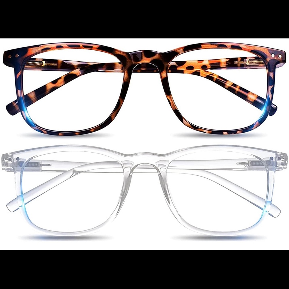 2 pack square blue light glasses